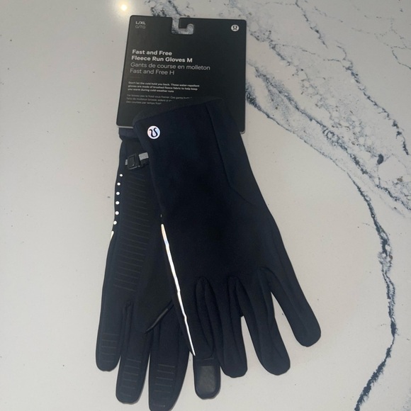 NEW Lululemon Women's Fast and Free Run Fleece W Gloves Textured Reflective L/XL - Picture 3 of 5
